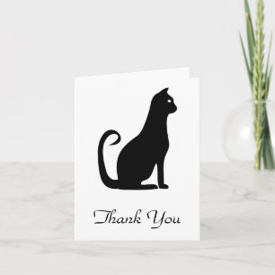 Cartão De Agradecimento Black Cat Design Thank You Card