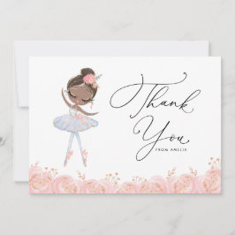 Cartão De Agradecimento Black Girl Ballerina no aniversário do vestido bra