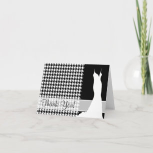 Cartão De Agradecimento Black Houndstooth