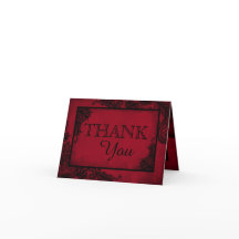 Black Lace Vermelho Moderno Goth Obrigado