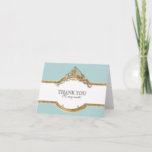 Cartão De Agradecimento Black Tie Elegance 2, Golden Thank You Note Cards