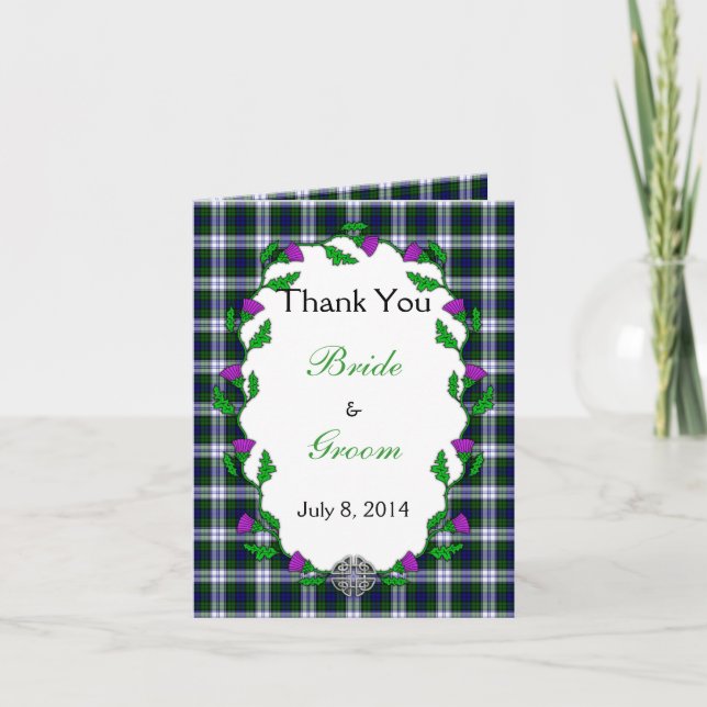 Cartão De Agradecimento Black Watch Fashion Celtic Wedding Obrigado (Frente)
