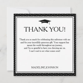 Cartão De Agradecimento Black & White 2026 Graduation Thank You