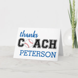 Cartão De Agradecimento Blank baseball coach thank you card - 2018 season
