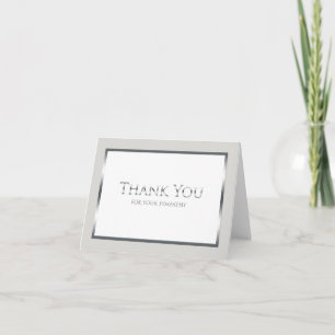 Cartão De Agradecimento Blank Funeral Thank You Note Card - Classic Silver