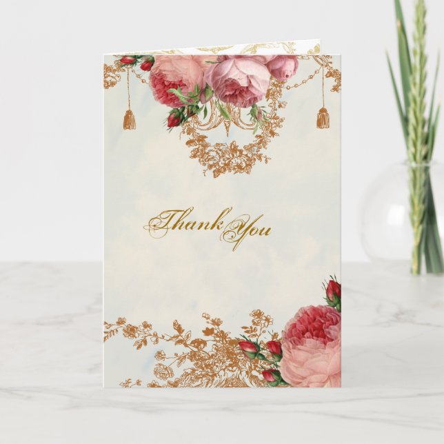 Cartão De Agradecimento Blenheim Rosa - Summer Sky Obrigado (Frente)