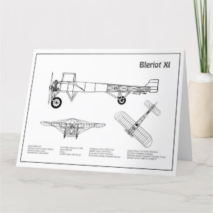 Cartão De Agradecimento Bleriot XI - Planos de desenho de projeto de avião