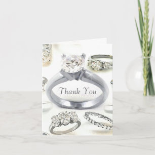 Cartão De Agradecimento Bling Rings Wedding Thank You