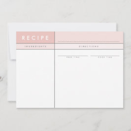 Cartão De Agradecimento Bloco de organizador MODERN RECIPE CARD rosa mínim