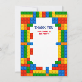 Cartão De Agradecimento Blocos de Construção de Aniversário