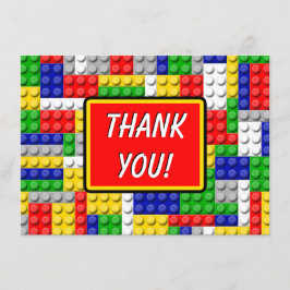Cartão De Agradecimento Blocos de Construção Meninos Aniversário Nota de A