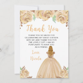 Cartão De Agradecimento Blonde Hair Princess Peach Sweet Sixteen