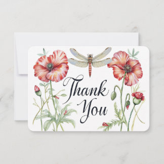 Cartão De Agradecimento Blooms e Asas: Uma Aquarela