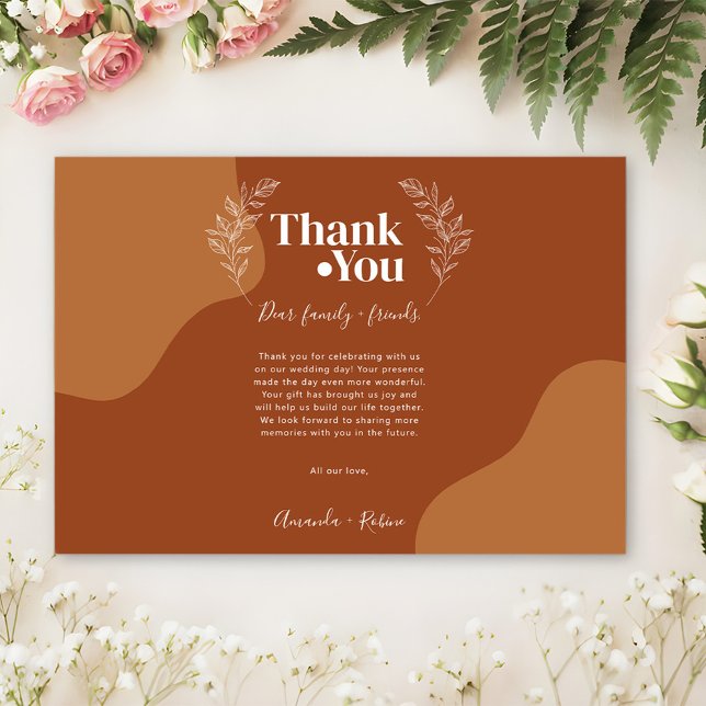 Cartão De Agradecimento Blossomas do Amor: Simples Abstrato deixa obrigado (Criador carregado)