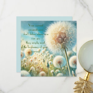 Cartão De Agradecimento Blowball de Dandelion e citação #2