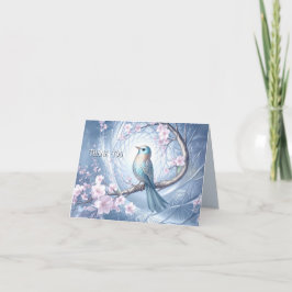 Cartão De Agradecimento Blue Bird Floral Thank You Card