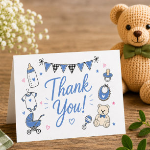 Cartão de Agradecimento Blue Burgers Babies BBQ