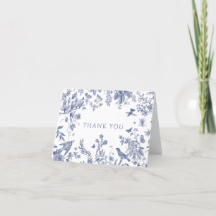 Cartão de Agradecimento Blue Floral Chinoiserie
