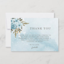 Blue Floral de inverno Obrigado