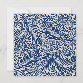 Cartão De Agradecimento blue floral pattern with diverse leaves & blossoms