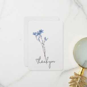 Cartão De Agradecimento Blue Flower Stem Obrigado
