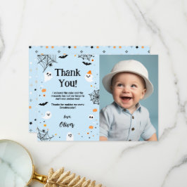 Cartão De Agradecimento Blue Halloween Ghost Thank You Card