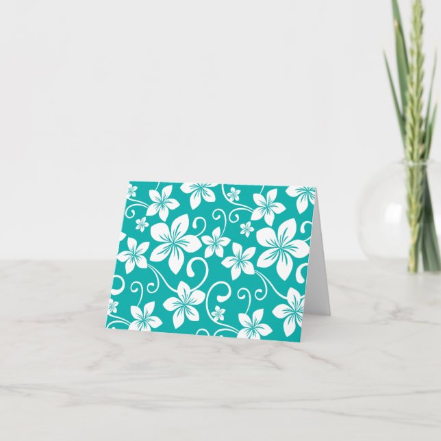 CARTÃO DE AGRADECIMENTO BLUE HAWAII (TEAL) (Frente)