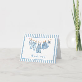 Cartão De Agradecimento Blue Jean Baby Baby Shower Clothesline Denim