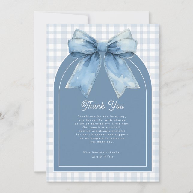 Cartão De Agradecimento Blue Jean Baby Boy Baby Shower Thank You Card (Frente)
