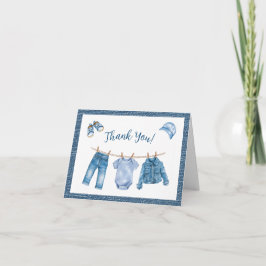 Cartão De Agradecimento Blue Jean Boy Baby Shower