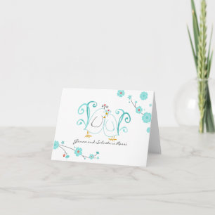 Cartão De Agradecimento Blue Lovebirds, Thank You Cards