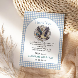 Cartão De Agradecimento Blue One Lucky Duck 1st Birthday | Cute Rubber