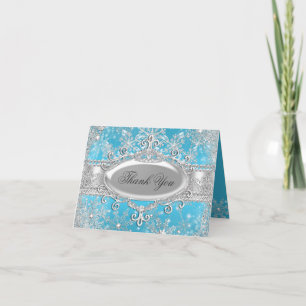 Cartão De Agradecimento Blue Princess Winter Wonderland Thank You Card