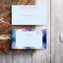 Cartão De Agradecimento Blue Purple Small Business