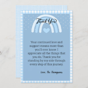 Cartão De Agradecimento Blue Rainbow Baby Shower