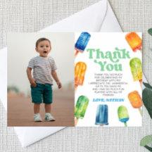 Blue Retro Popsicle Custom Picture Birthday Party