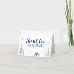 Cartão de Agradecimento Blue & Silver Winter Wonde