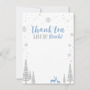 Cartão de Agradecimento Blue & Silver Winter Wonde