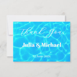 Cartão De Agradecimento Blue Water Beach & Destination Wedding Ocean Theme