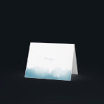 Cartão De Agradecimento Blue Watercolor Thank You Card<br><div class="desc">Beautiful blue watercolor style clouds adorn the front of this simple,  elegant thank you card.
Blank inside.</div>