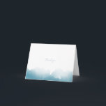 Cartão De Agradecimento Blue Watercolor Thank You Card<br><div class="desc">Beautiful blue watercolor style clouds adorn the front of this simple,  elegant thank you card.
Blank inside.</div>