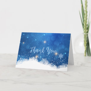 Cartão de Agradecimento Blue Winter Wonderland F