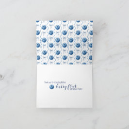 Cartão De Agradecimento Blueberry Baby's Berry First 1st Birthday Party