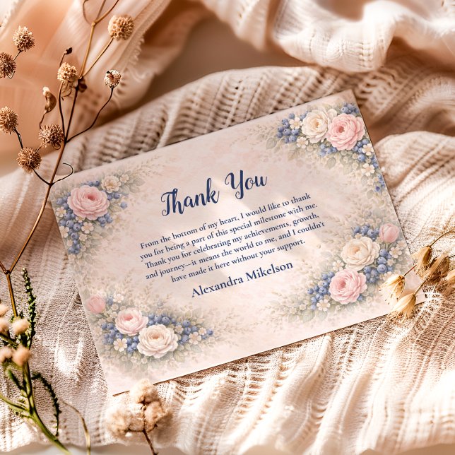 Cartão De Agradecimento Blueberry Berry First Garden 1st Birthday (Criador carregado)