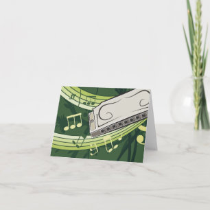 Cartão De Agradecimento Blues de Harmônica e Música Folk