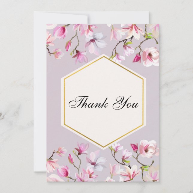 Cartão De Agradecimento Blush & Bashfull - Obrigado (Frente)