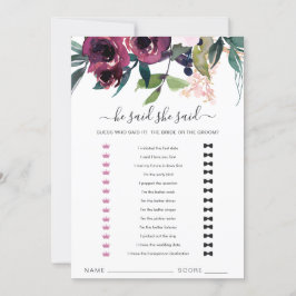 Cartão De Agradecimento Blush Burgundy Floral Disse Que Disse Que Ela Diss