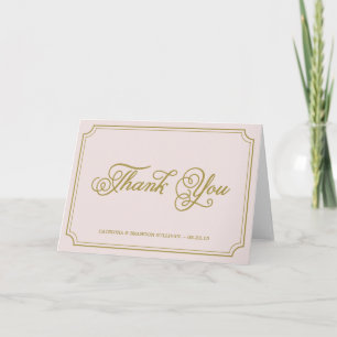 Cartão de Agradecimento Blush & Gold Roteiro Capri