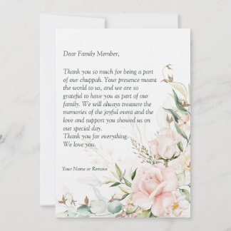 Cartão De Agradecimento Blush & Green Primavera judeu hebraico Chuppah DIY