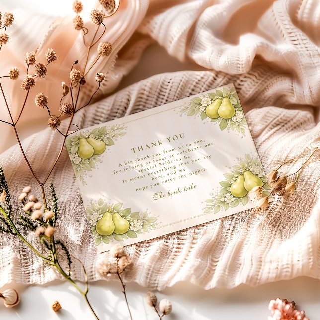 Cartão De Agradecimento Blush Pear Perfect Pair Bridal Shower (Criador carregado)